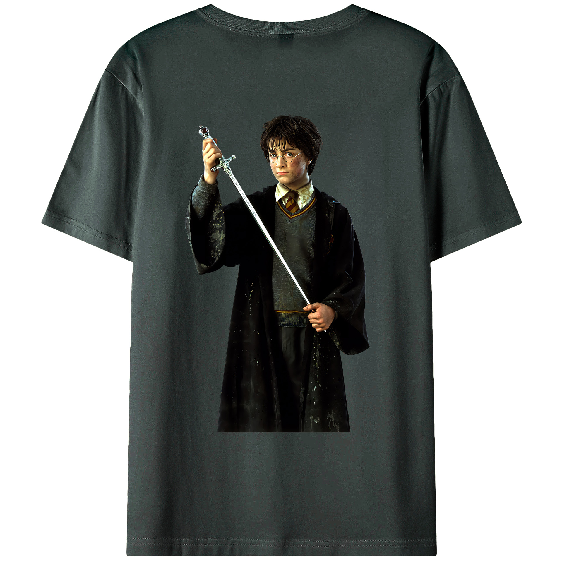 （画像用） Harry Potter ハリー・ポッターシリーズ 綿100％ メンズ半袖Tシャツ（バックプリント） 通気性